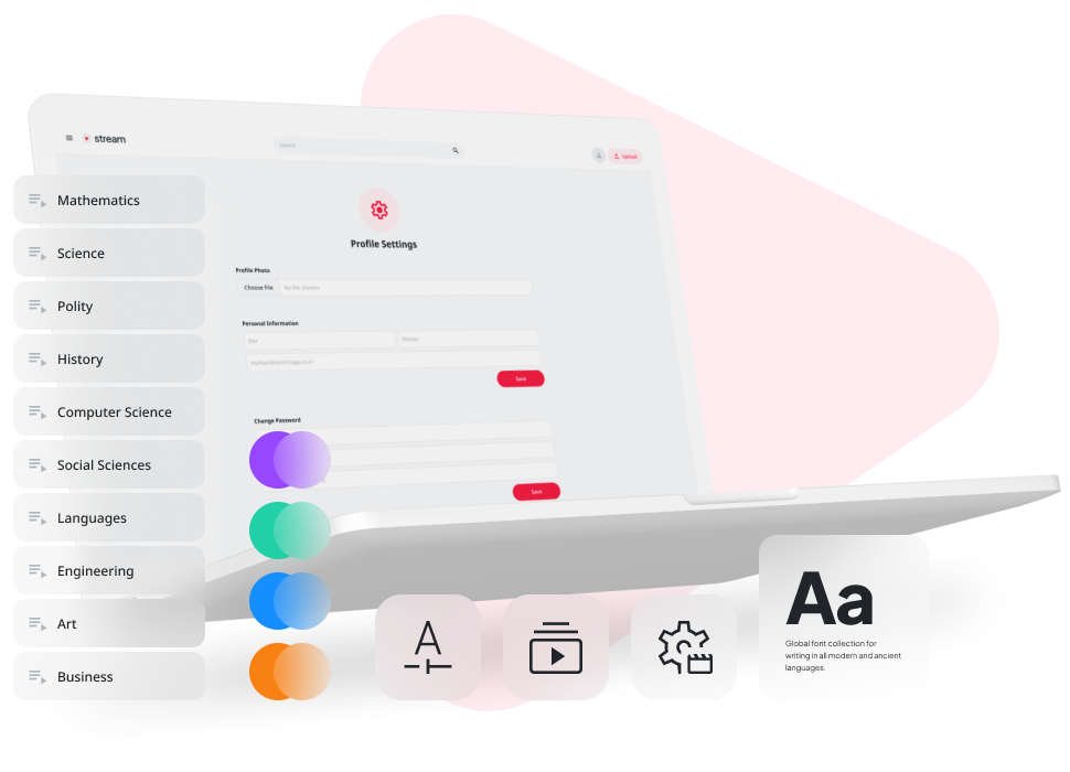 Stream customization and category management screen