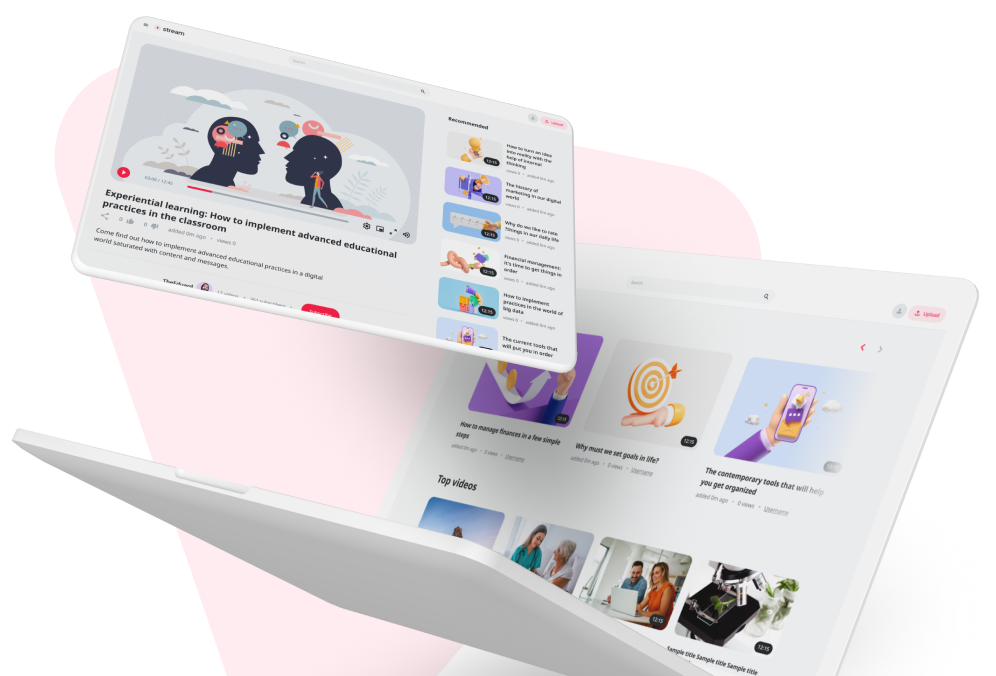 Stream video library and dashboard screen